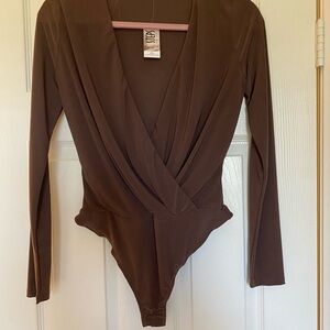 Brown Long Sleeve Bodysuit